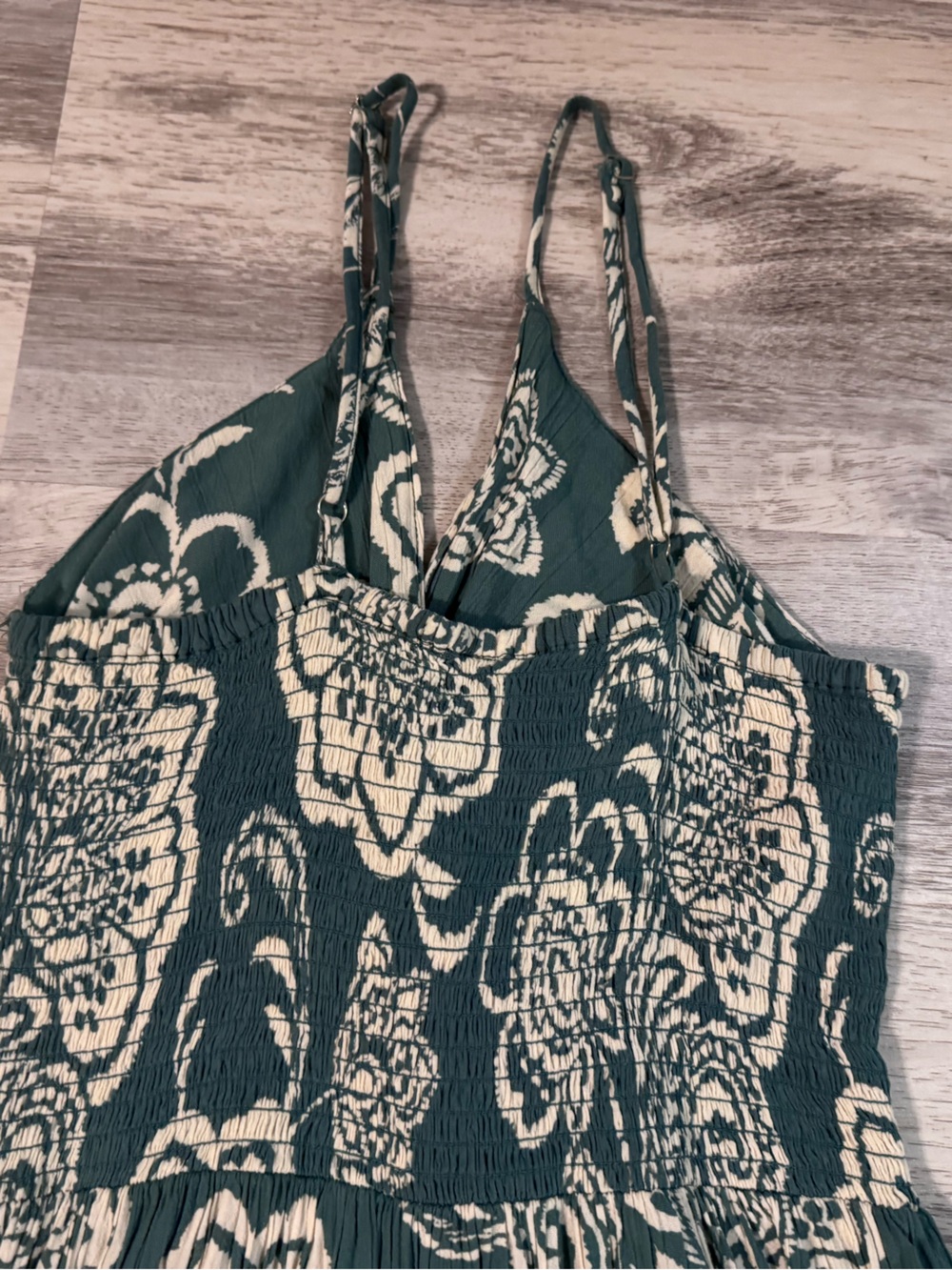 Angie Teal/green and Cream Floral Maxi Dress - Picture 5 of 8